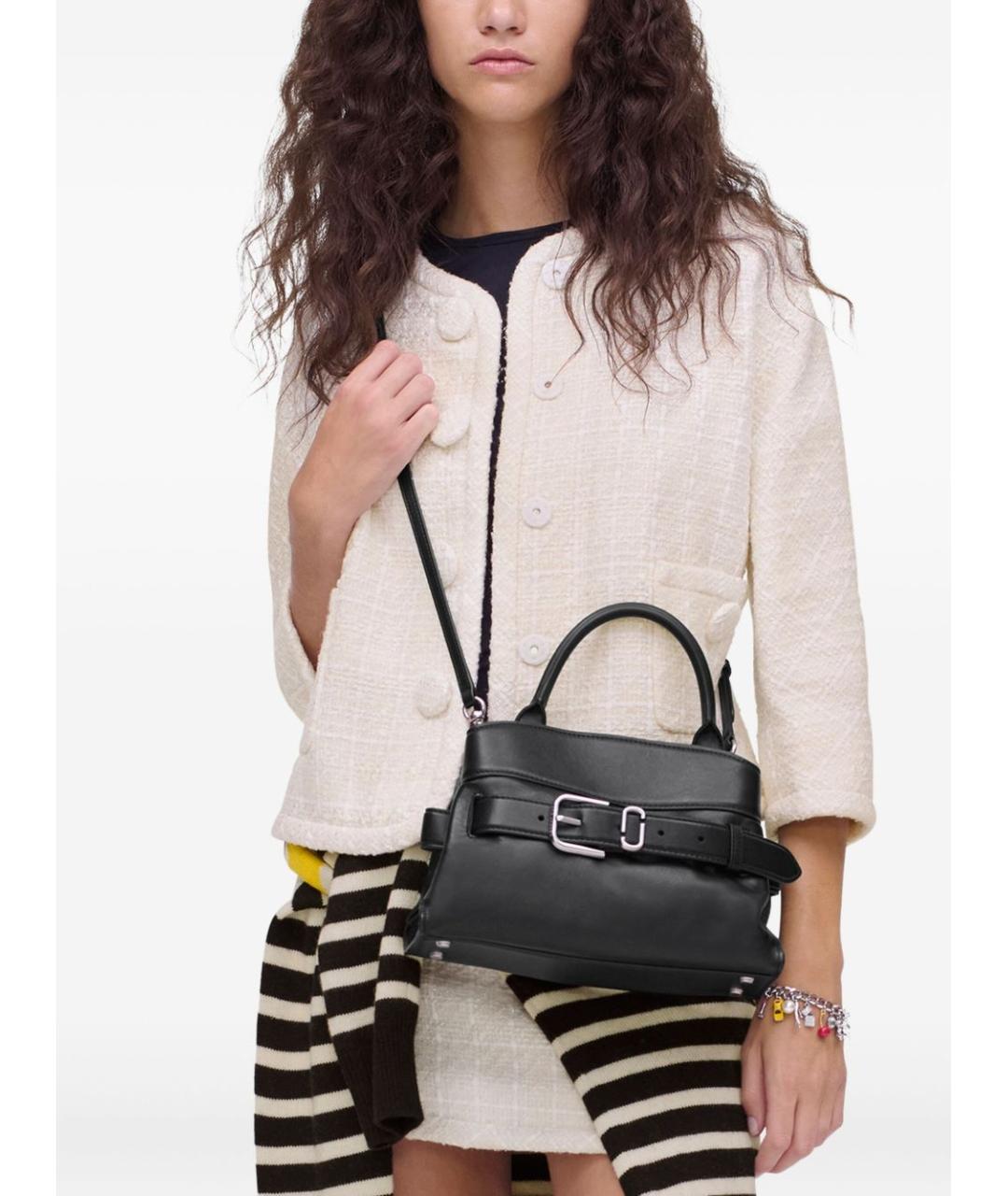 MARC JACOBS Черная кожаная сумка с короткими ручками, фото 3