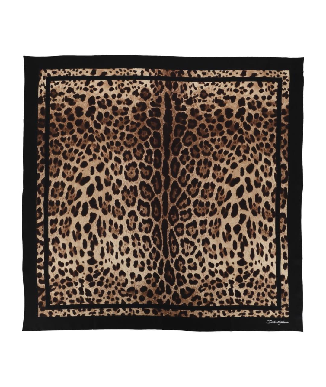 DOLCE&GABBANA Черный шелковый платок, фото 1