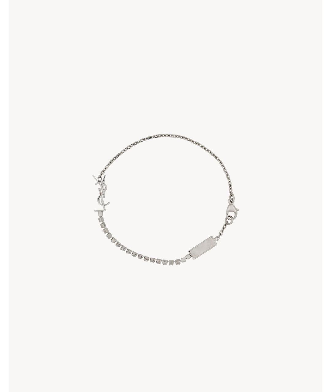 SAINT LAURENT Серебрянный металлический браслет, фото 2