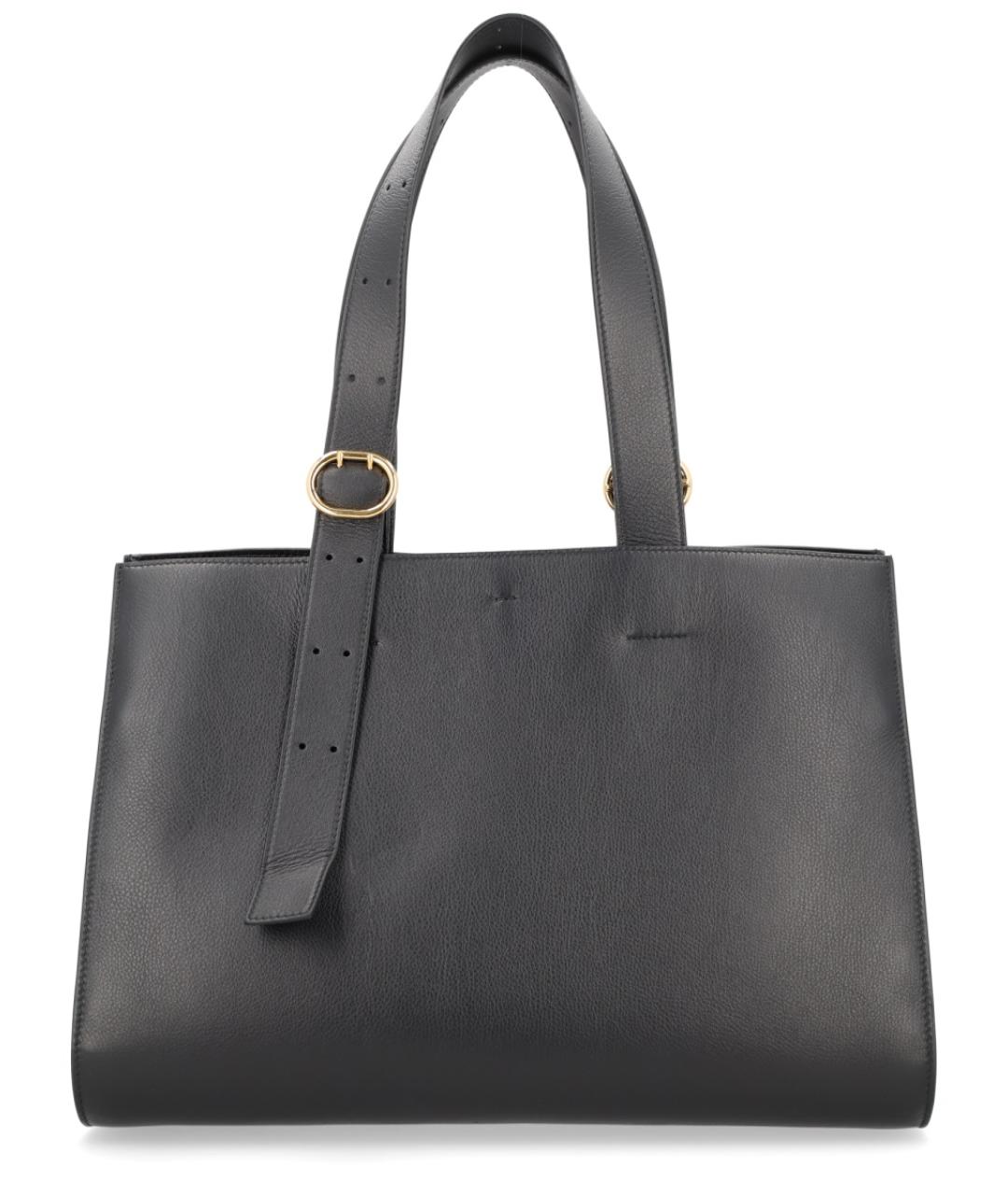 JIL SANDER Черная кожаная сумка с короткими ручками, фото 5