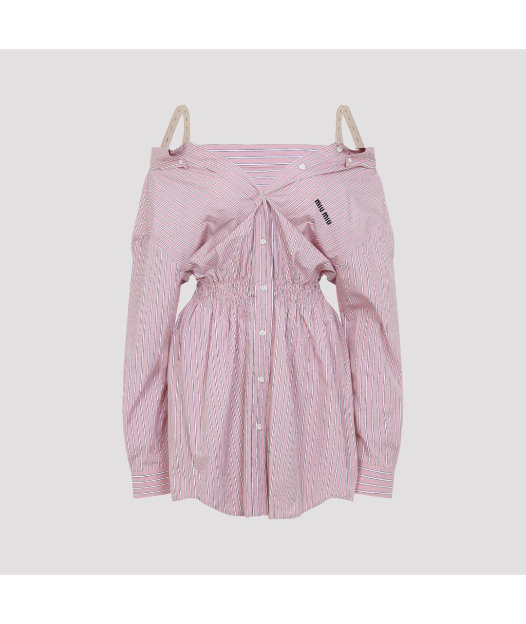 MIU MIU Розовое хлопковое повседневное платье, фото 2