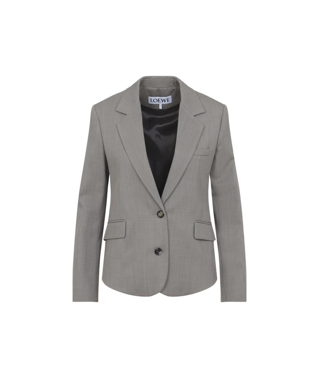 LOEWE Серый шерстяной жакет/пиджак, фото 2