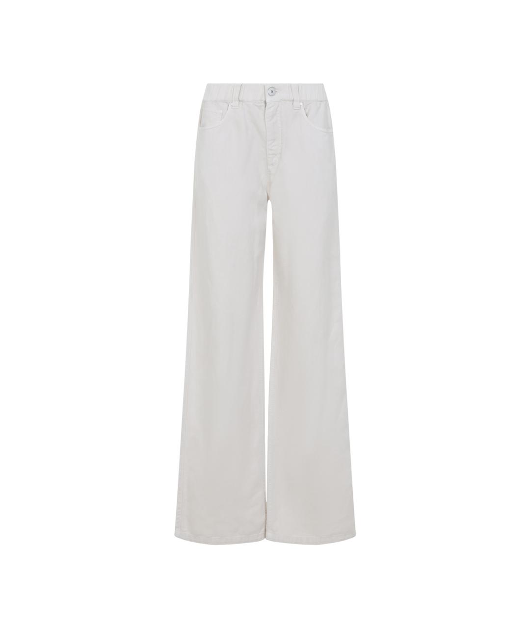 BRUNELLO CUCINELLI Белые хлопковые джинсы клеш, фото 2
