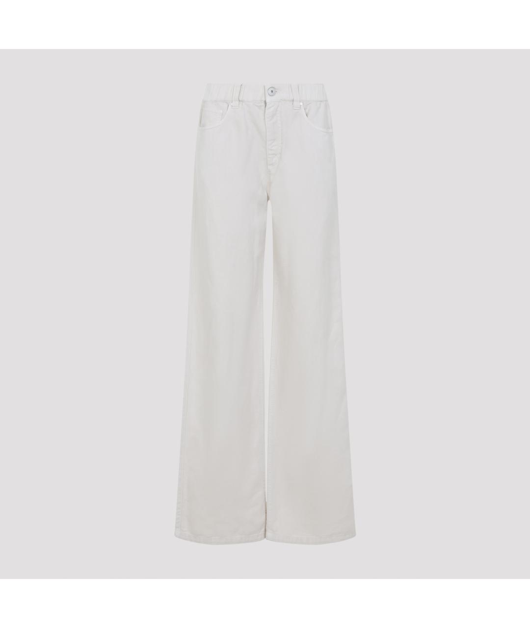 BRUNELLO CUCINELLI Белые хлопковые джинсы клеш, фото 3