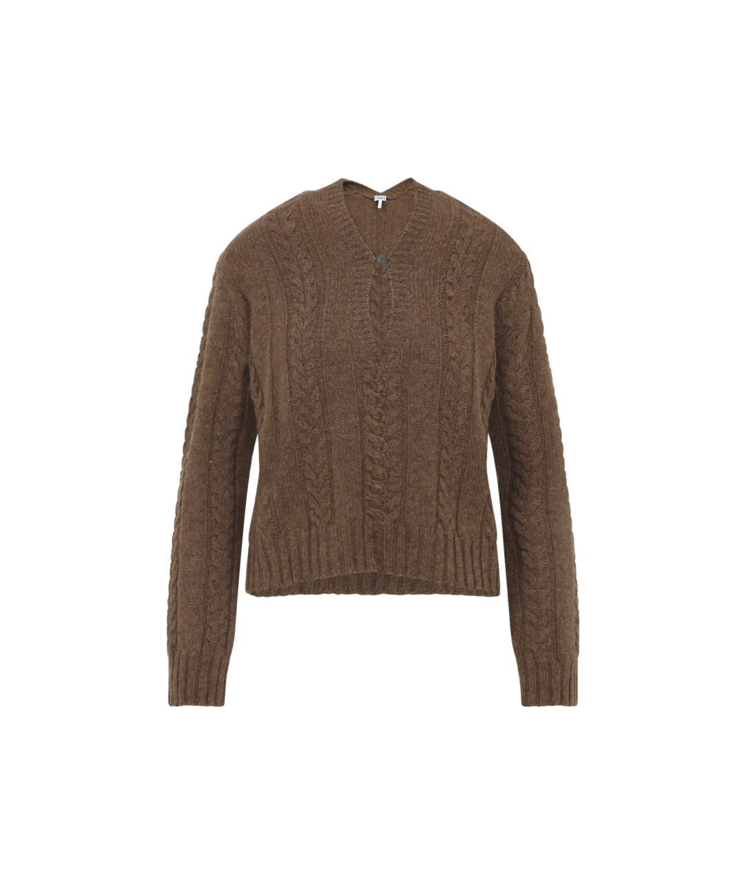 LOEWE Коричневый кожаный джемпер / свитер, фото 1