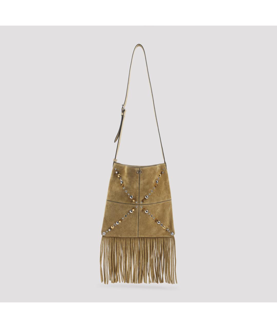 VALENTINO Коричневая кожаная сумка на плечо, фото 2