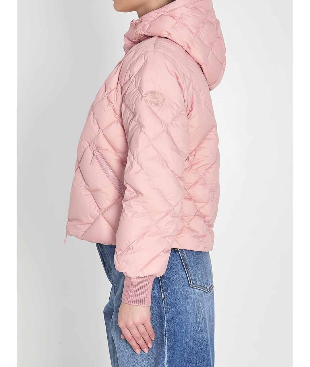 BURBERRY Розовая полиамидовая куртка, фото 3