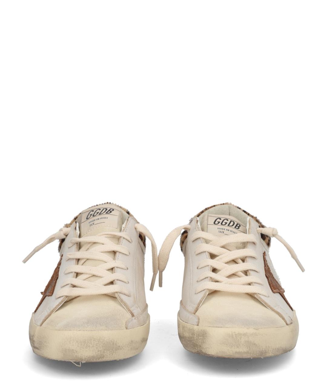 GOLDEN GOOSE DELUXE BRAND Бежевые кожаные кроссовки, фото 2