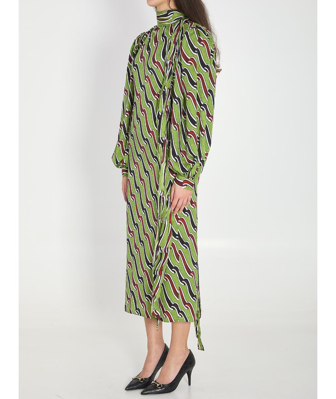 GUCCI Зеленые шелковое платье, фото 4