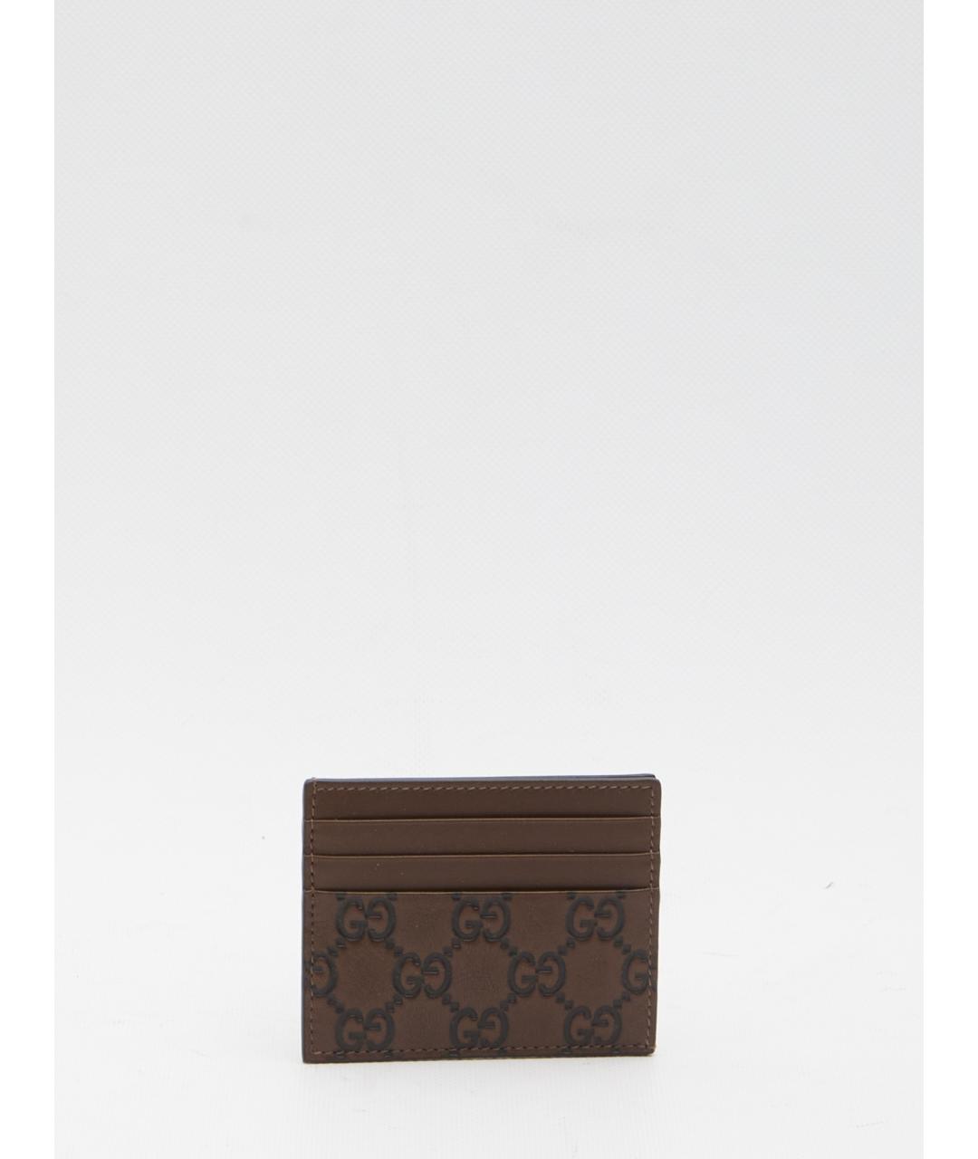 GUCCI Коричневый кожаный кардхолдер, фото 2