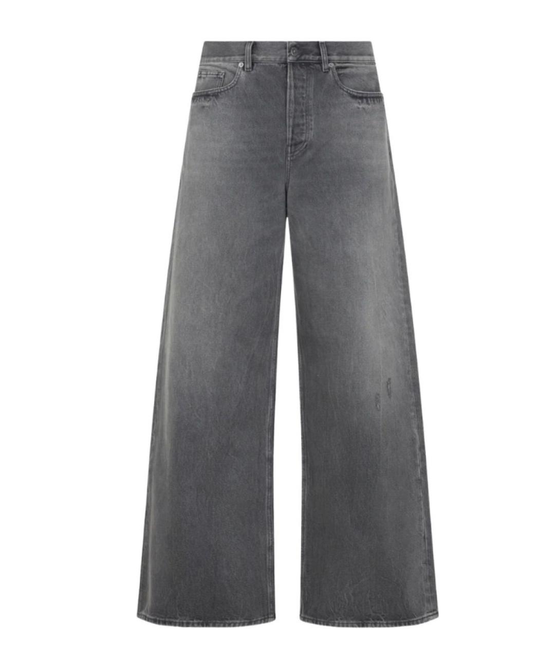 GOLDEN GOOSE DELUXE BRAND Серые хлопковые прямые джинсы, фото 1