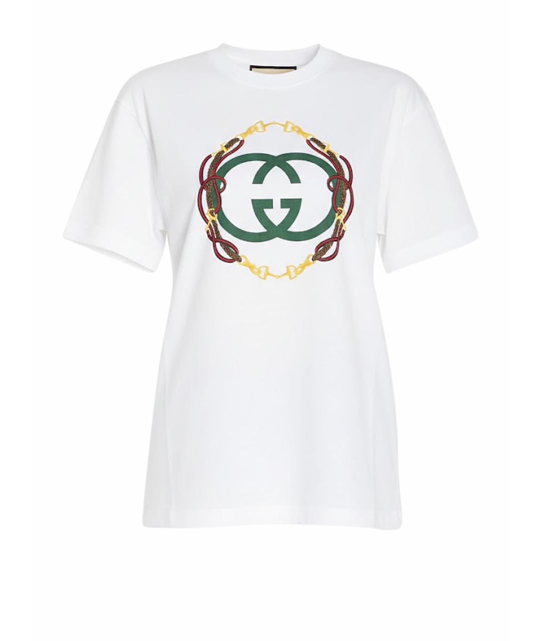 GUCCI Белая хлопковая футболка, фото 1