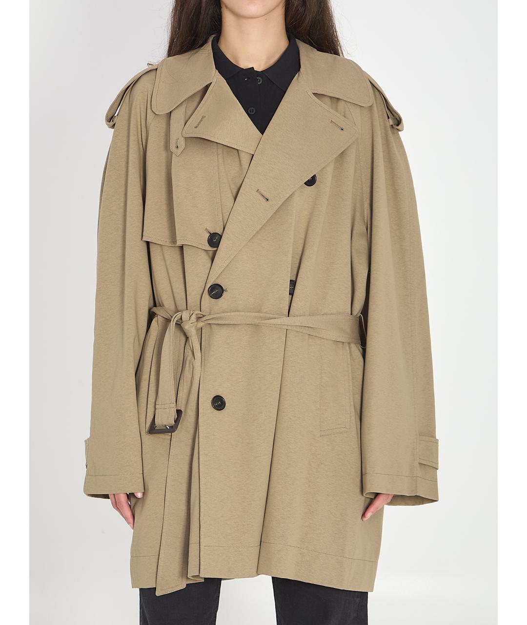 BALENCIAGA Бежевый хлопковый тренч/плащ, фото 3
