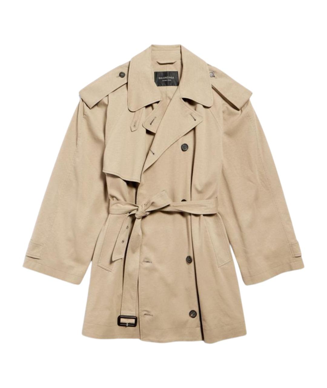 BALENCIAGA Бежевый хлопковый тренч/плащ, фото 1