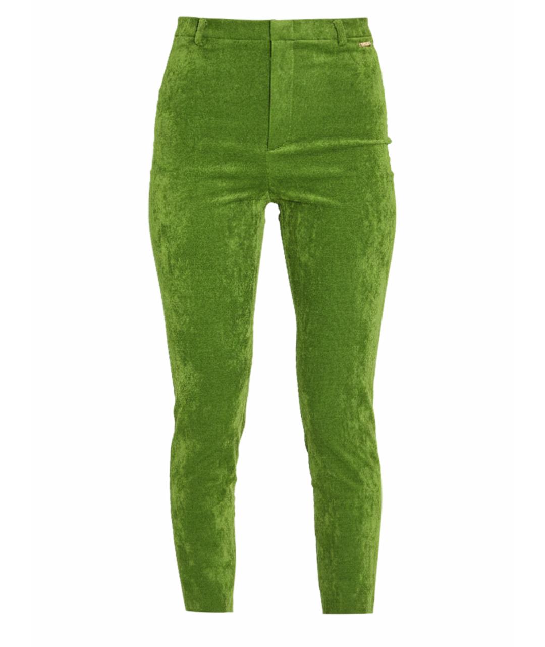 GUCCI Зеленые хлопковые брюки узкие, фото 1