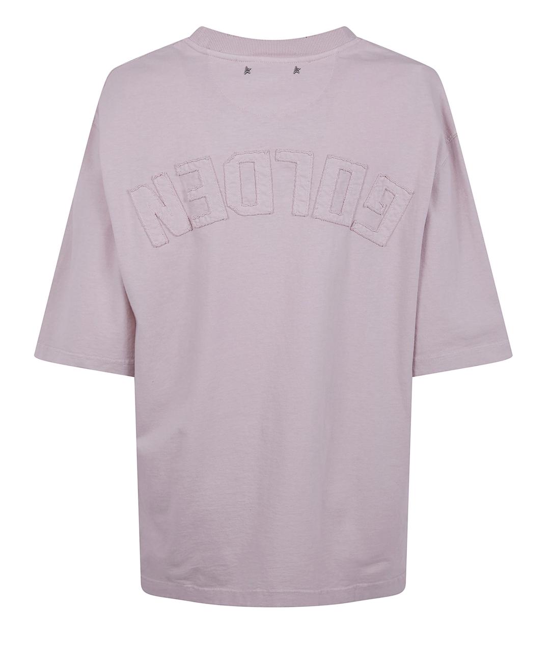GOLDEN GOOSE DELUXE BRAND Розовая хлопковая футболка, фото 2