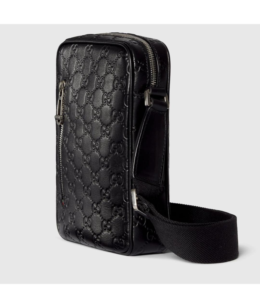 GUCCI Черная кожаная сумка на плечо, фото 2