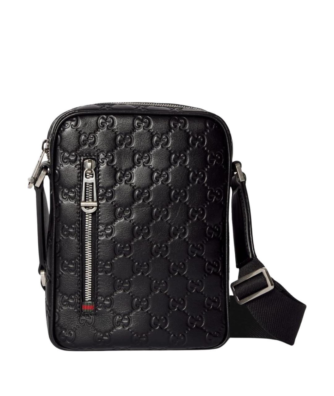 GUCCI Черная кожаная сумка на плечо, фото 1