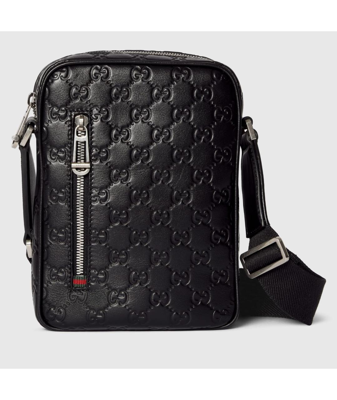 GUCCI Черная кожаная сумка на плечо, фото 4