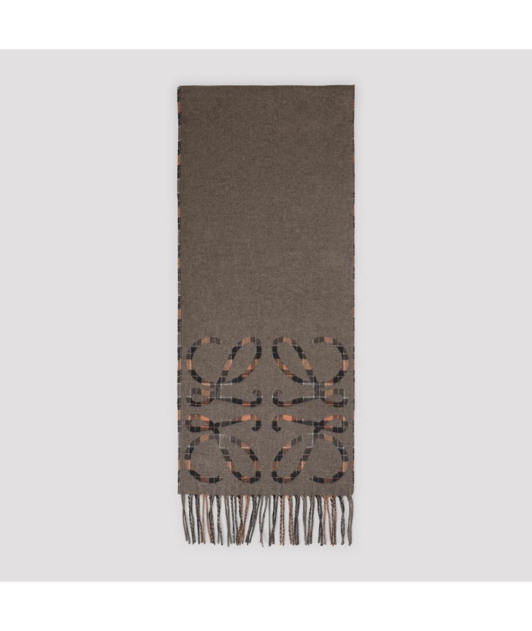 LOEWE Коричневый кашемировый шарф, фото 2