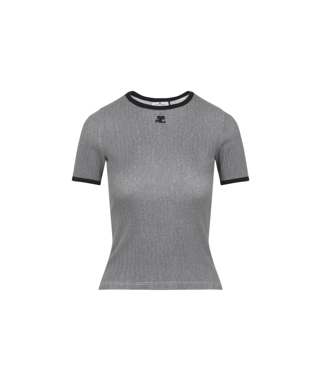 COURREGES Черная хлопковая футболка, фото 1