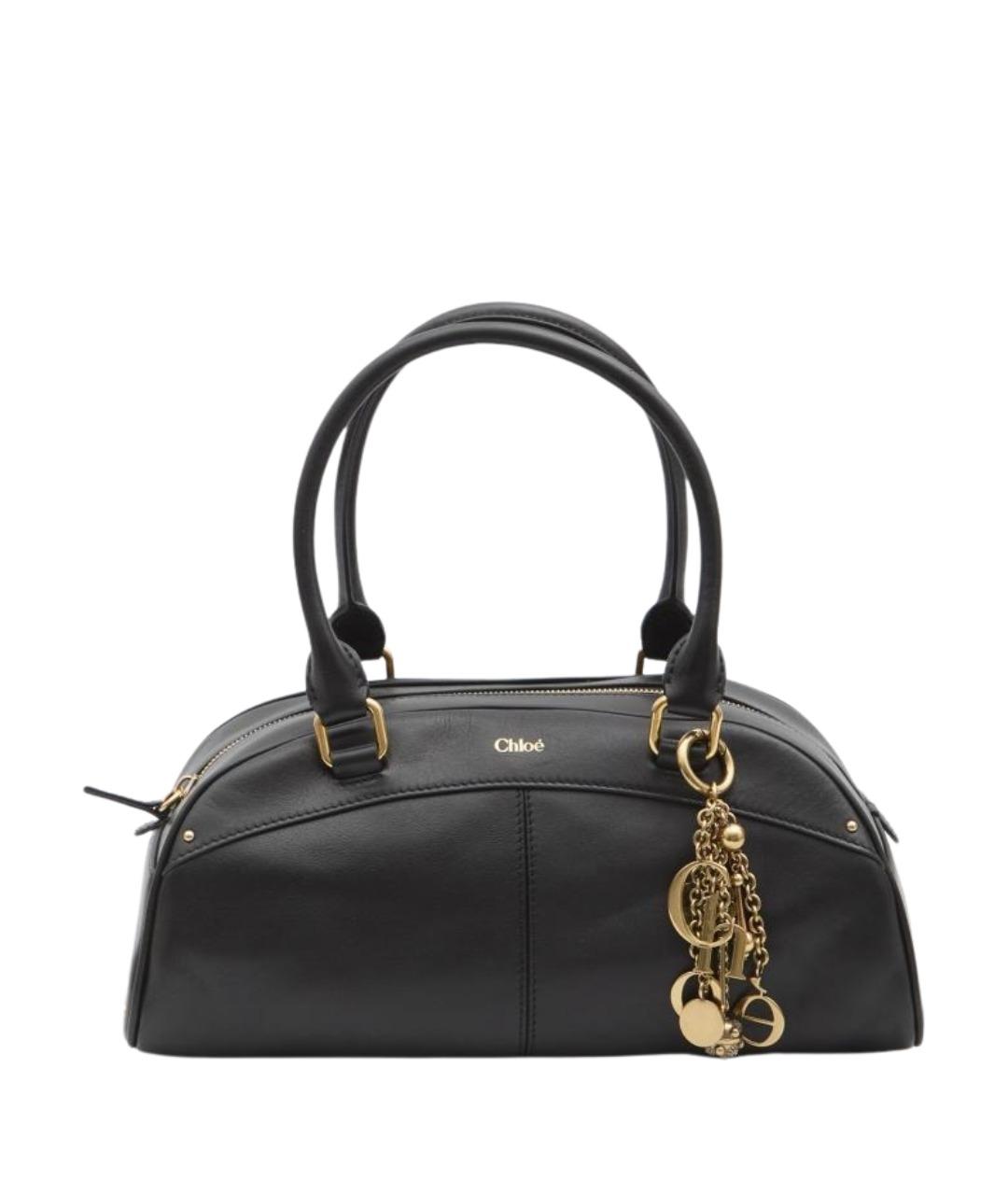 CHLOE Черная кожаная сумка с короткими ручками, фото 1