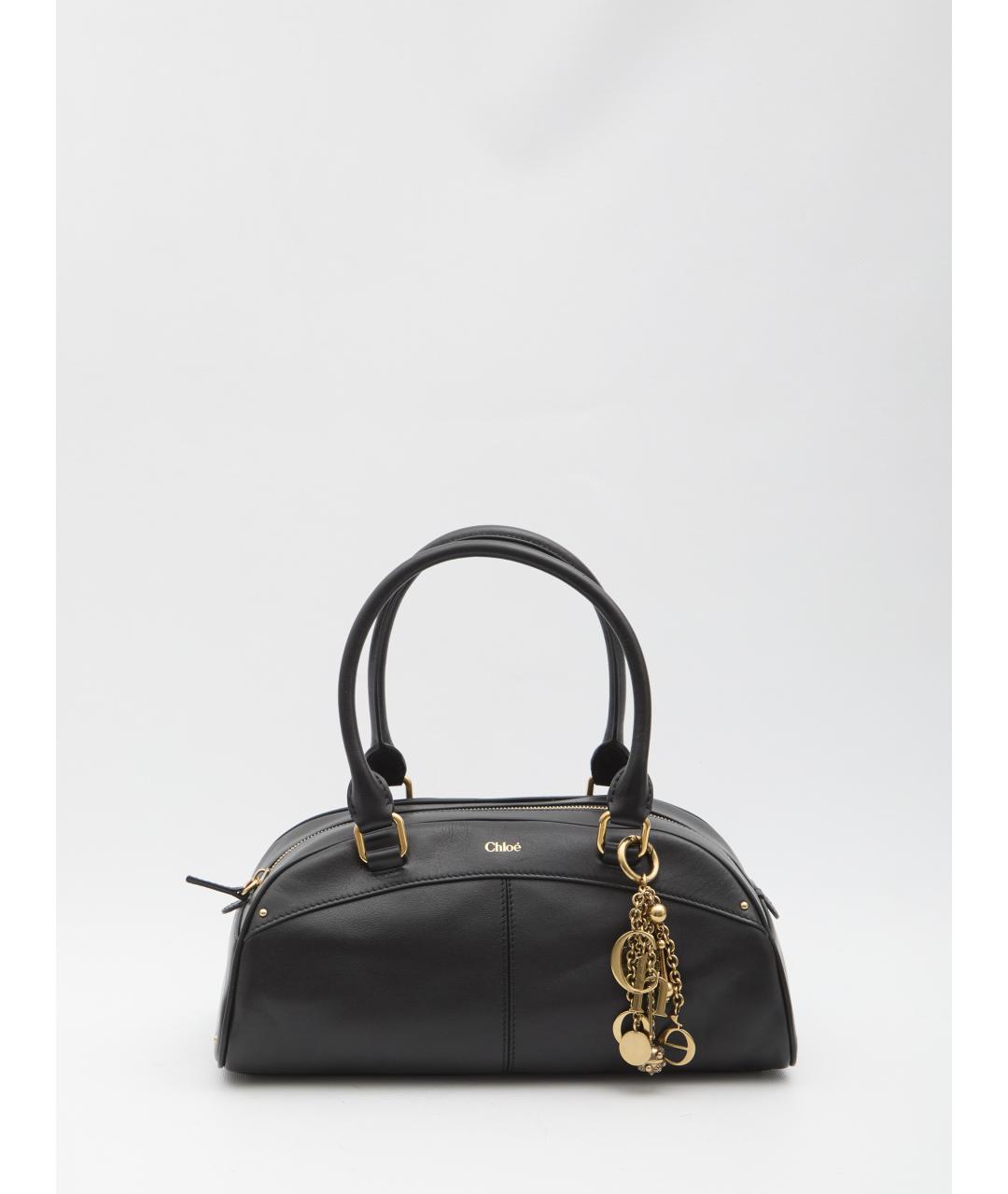 CHLOE Черная кожаная сумка с короткими ручками, фото 2