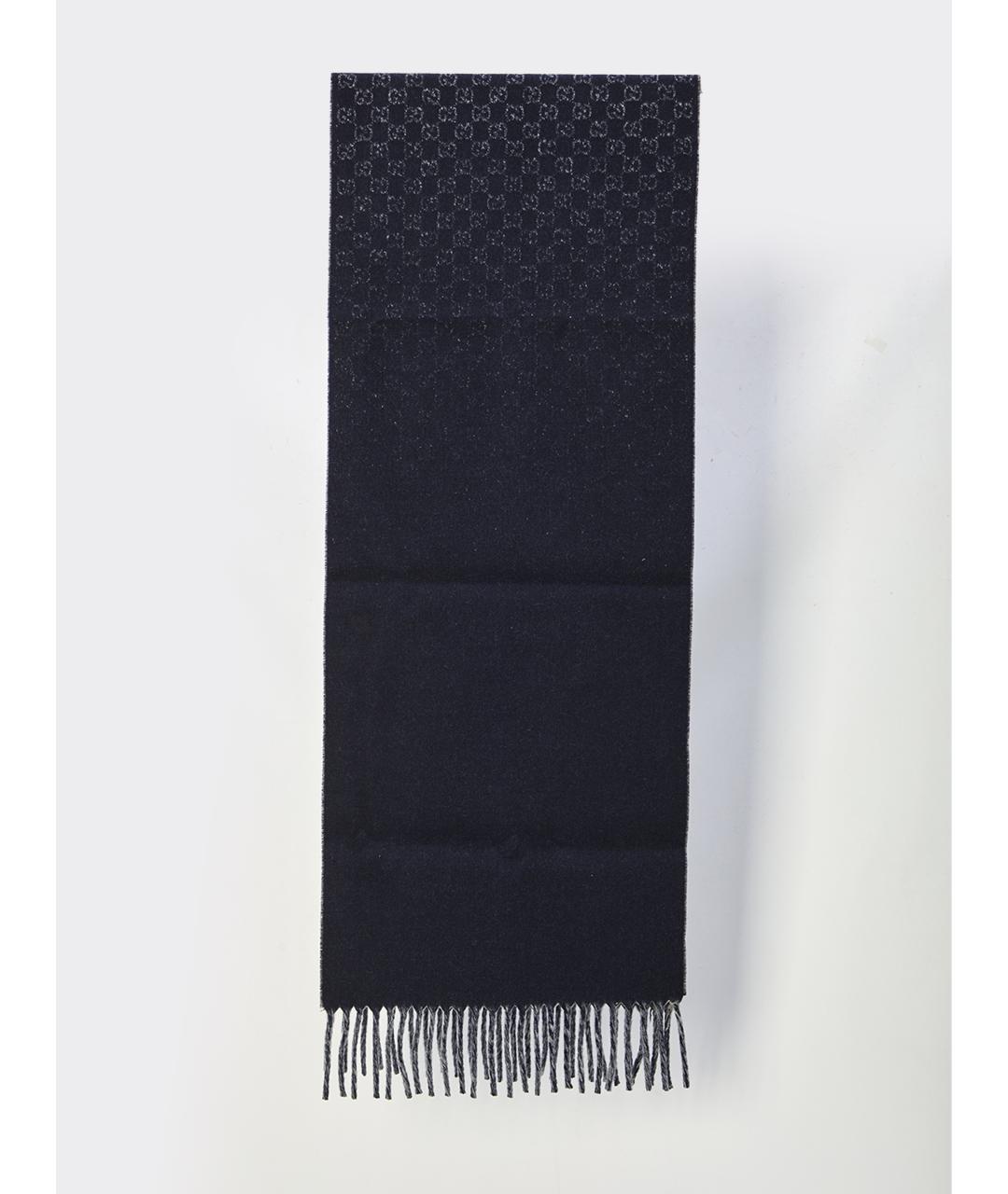 GUCCI Синий шерстяной шарф, фото 2