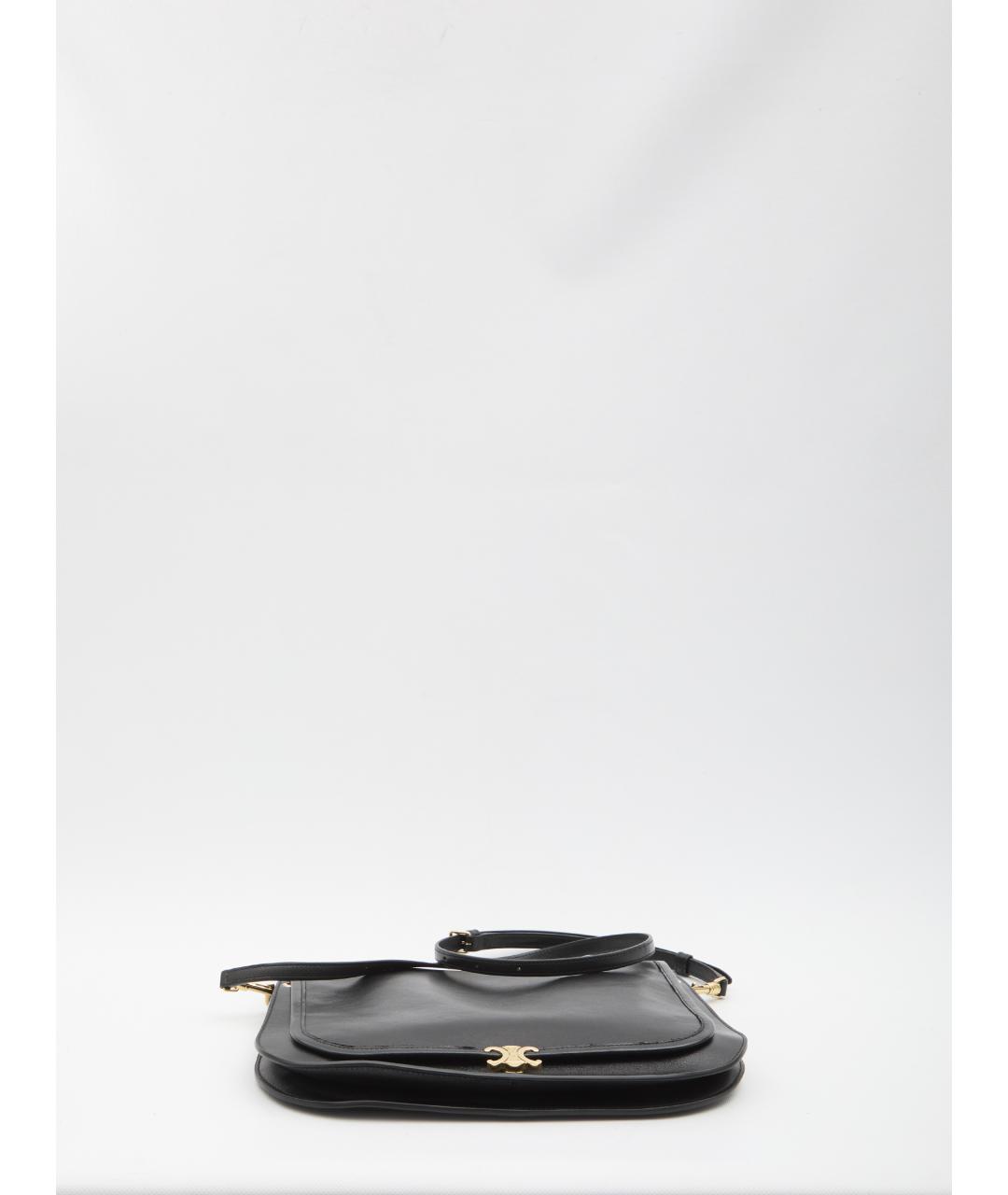 CELINE Черная кожаная сумка через плечо, фото 5