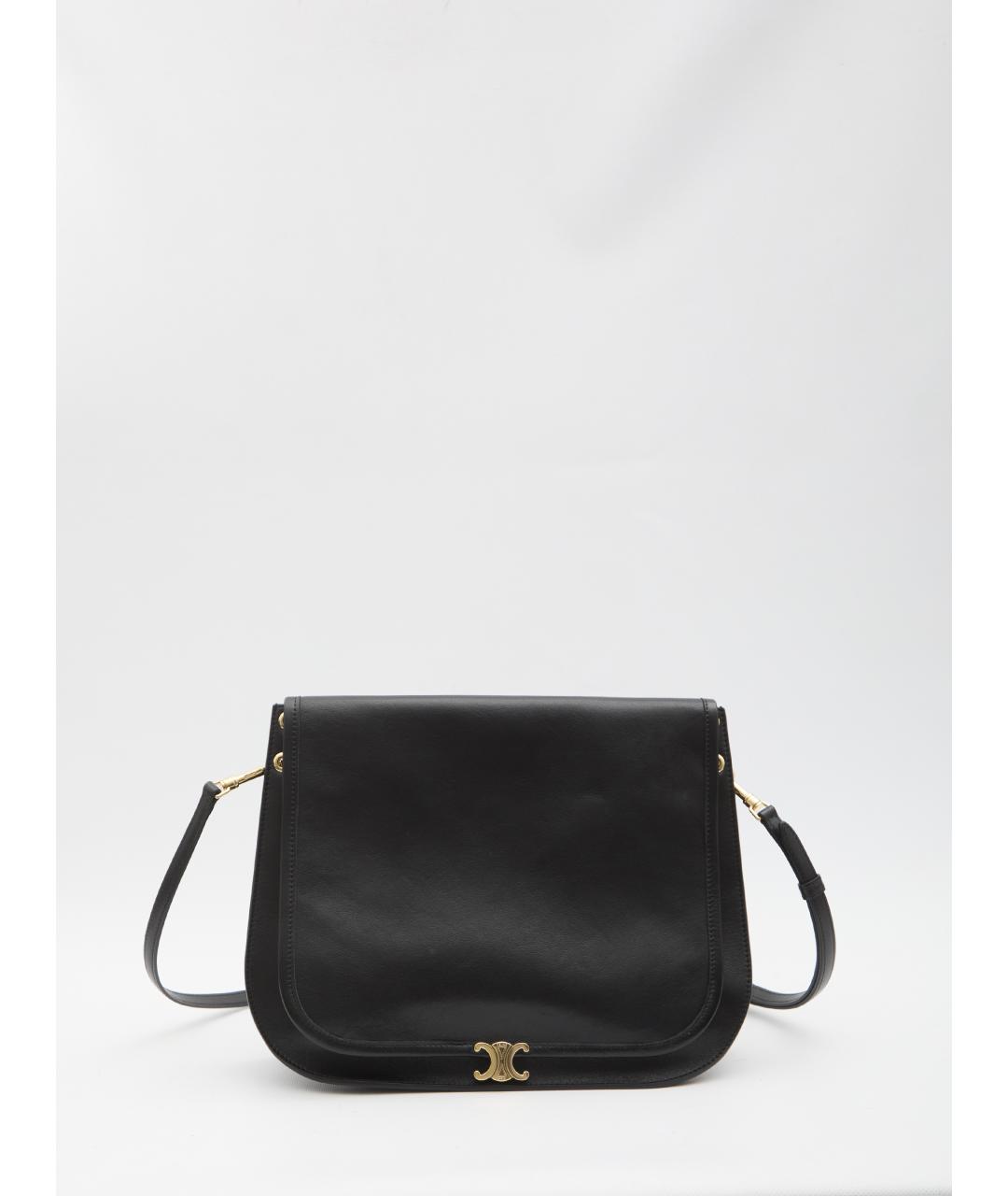 CELINE Черная кожаная сумка через плечо, фото 6