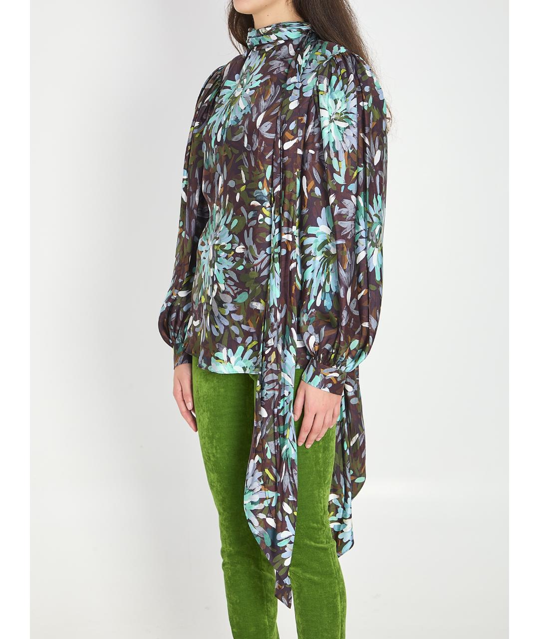 GUCCI Коричневая шелковая рубашка, фото 2