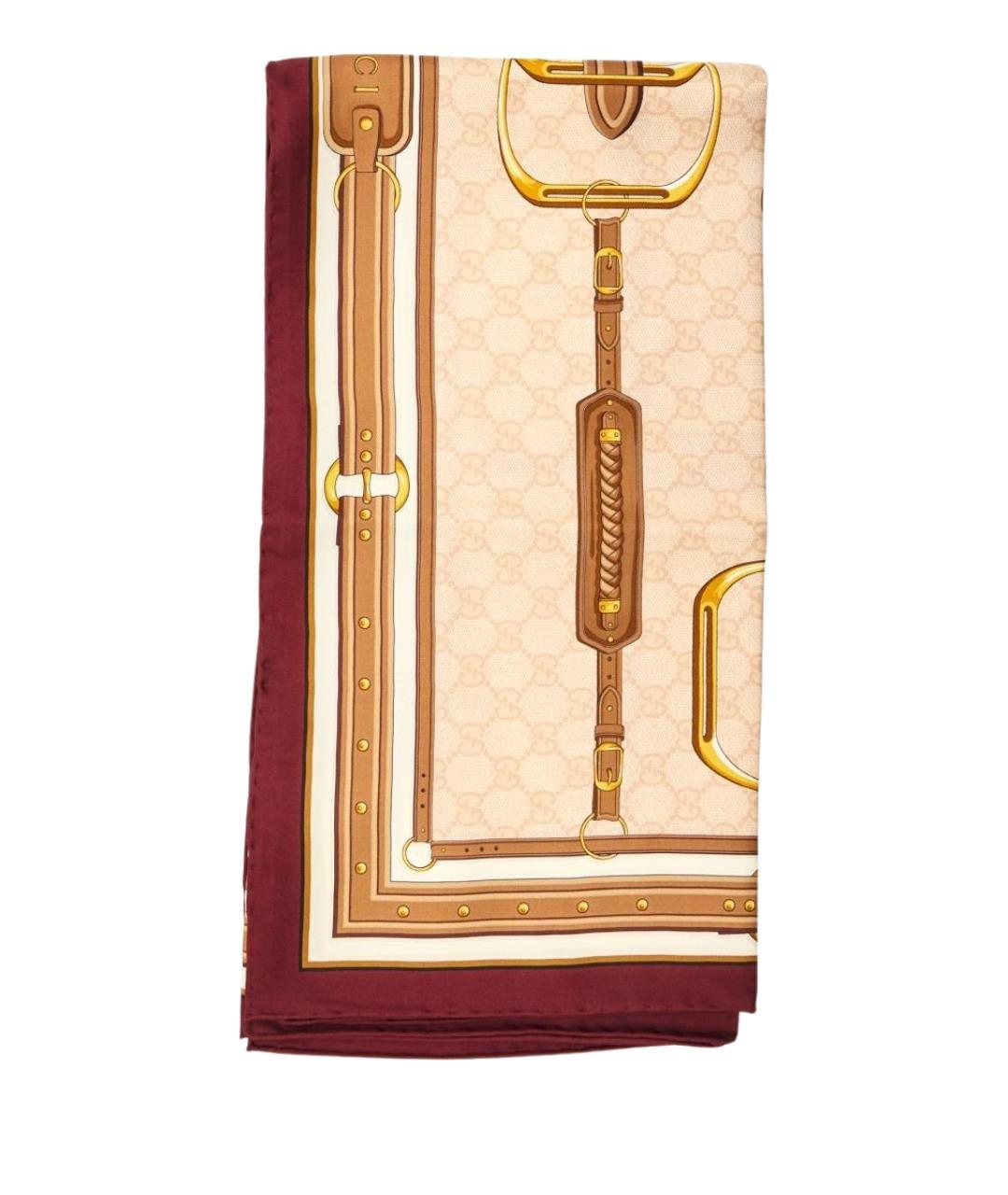 GUCCI Розовый шелковый платок, фото 1