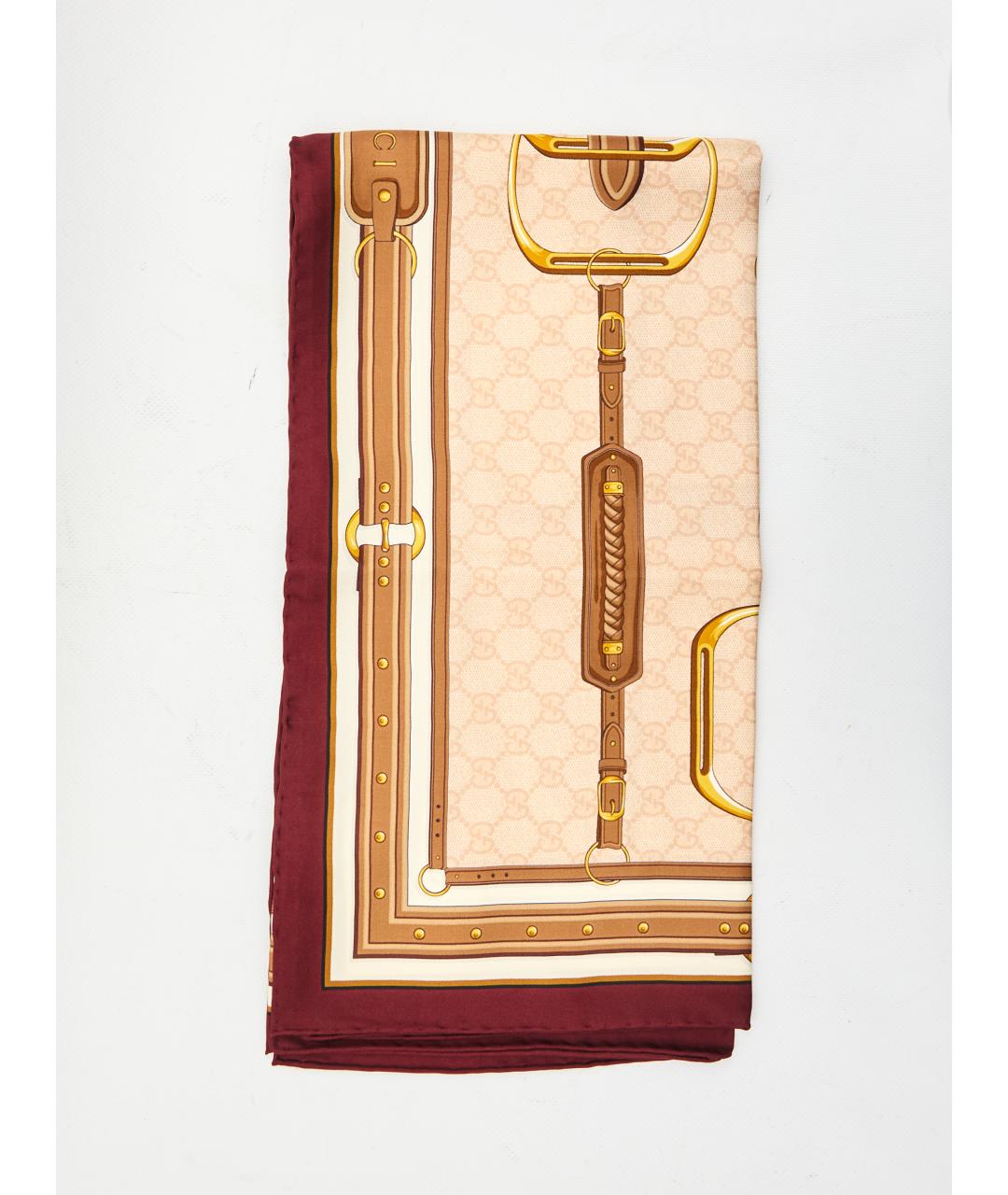 GUCCI Розовый шелковый платок, фото 3