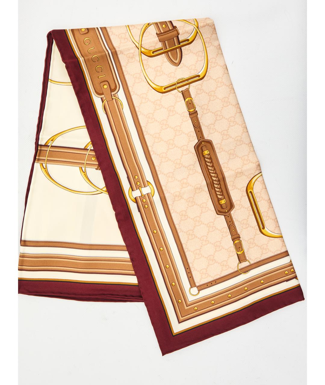 GUCCI Розовый шелковый платок, фото 2