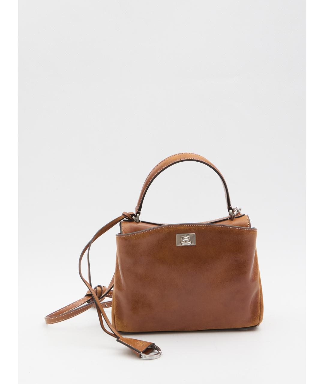 BALENCIAGA Коричневая кожаная сумка тоут, фото 3