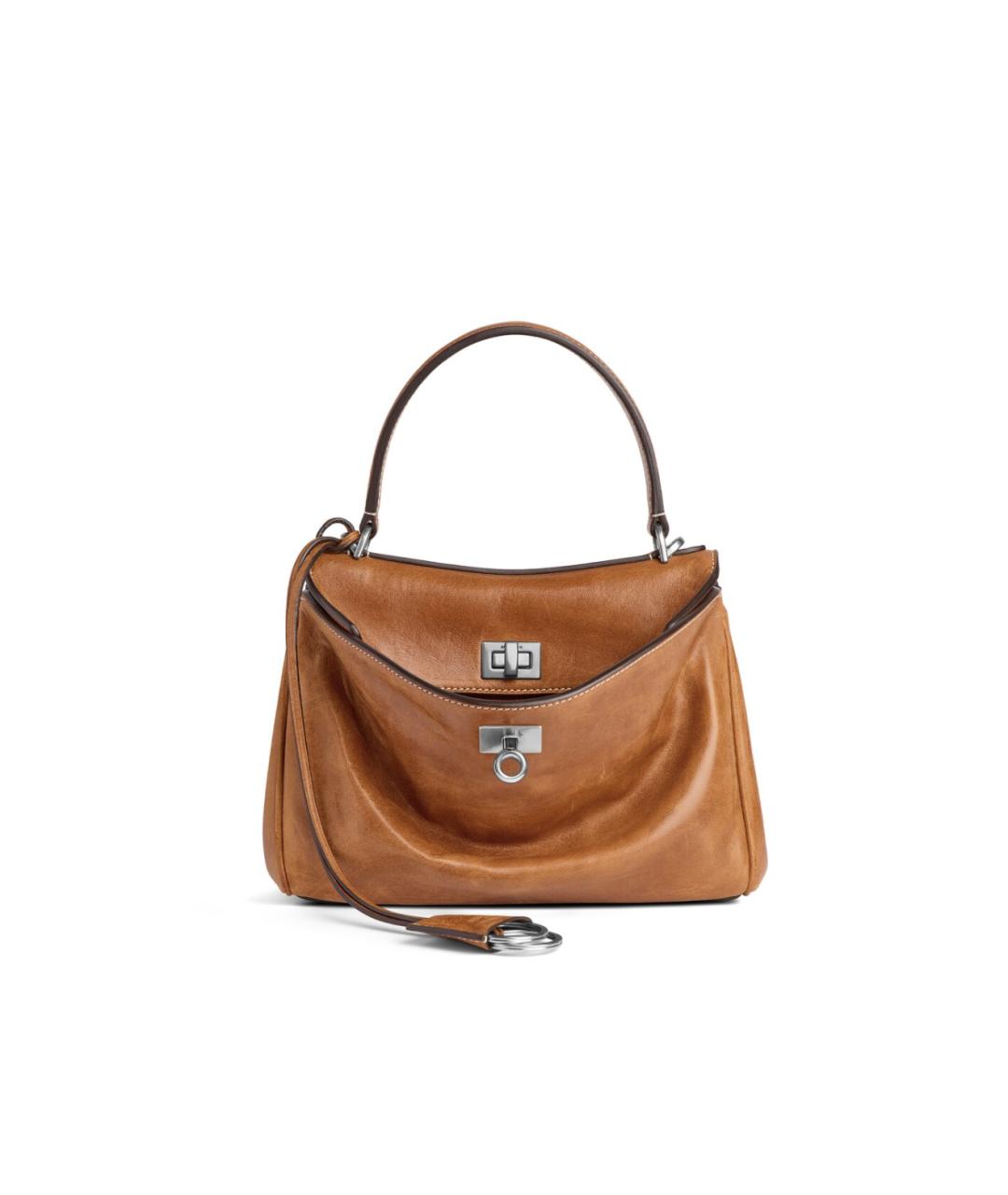 BALENCIAGA Коричневая кожаная сумка тоут, фото 1