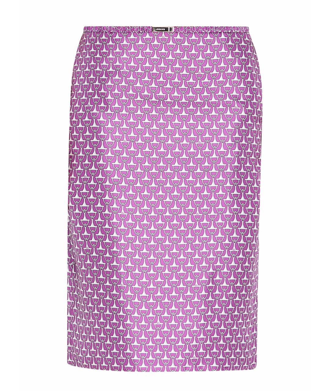 GUCCI Мульти шелковая юбка миди, фото 1