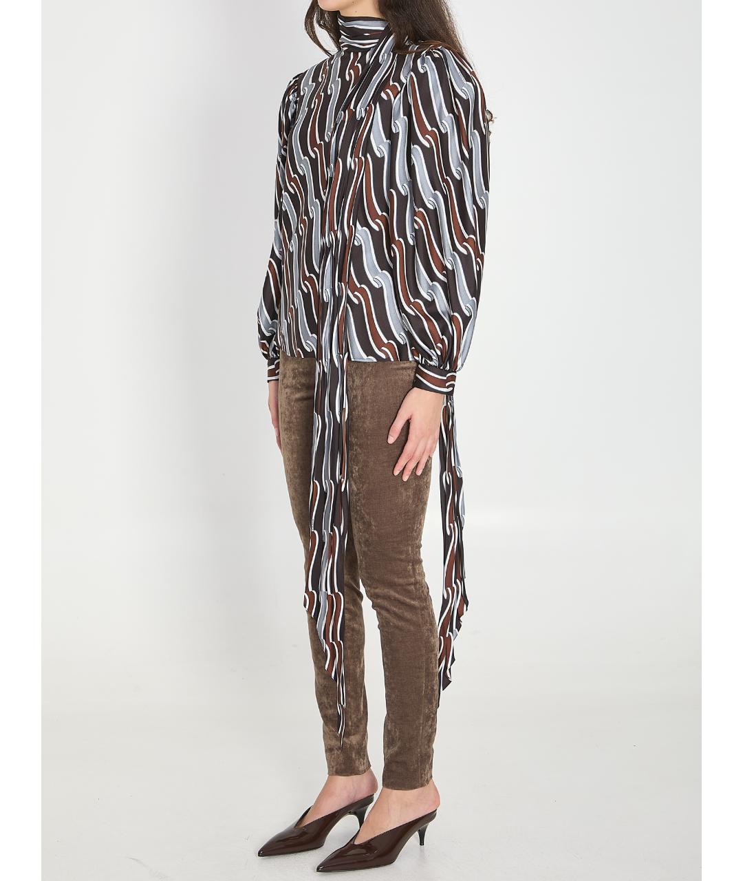 GUCCI Серая шелковая блузы, фото 3