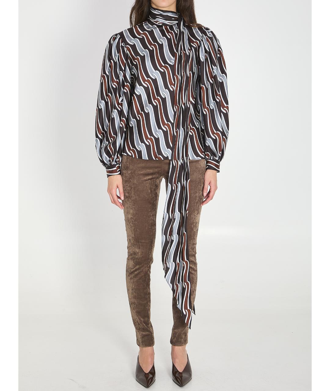 GUCCI Серая шелковая блузы, фото 2