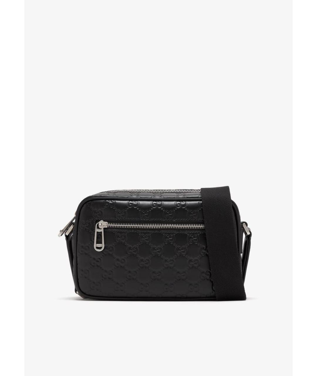 GUCCI Черная кожаная сумка на плечо, фото 1