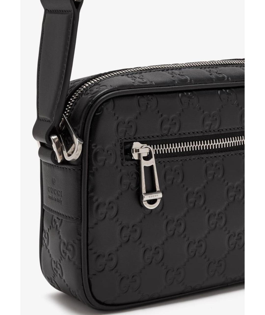 GUCCI Черная кожаная сумка на плечо, фото 2