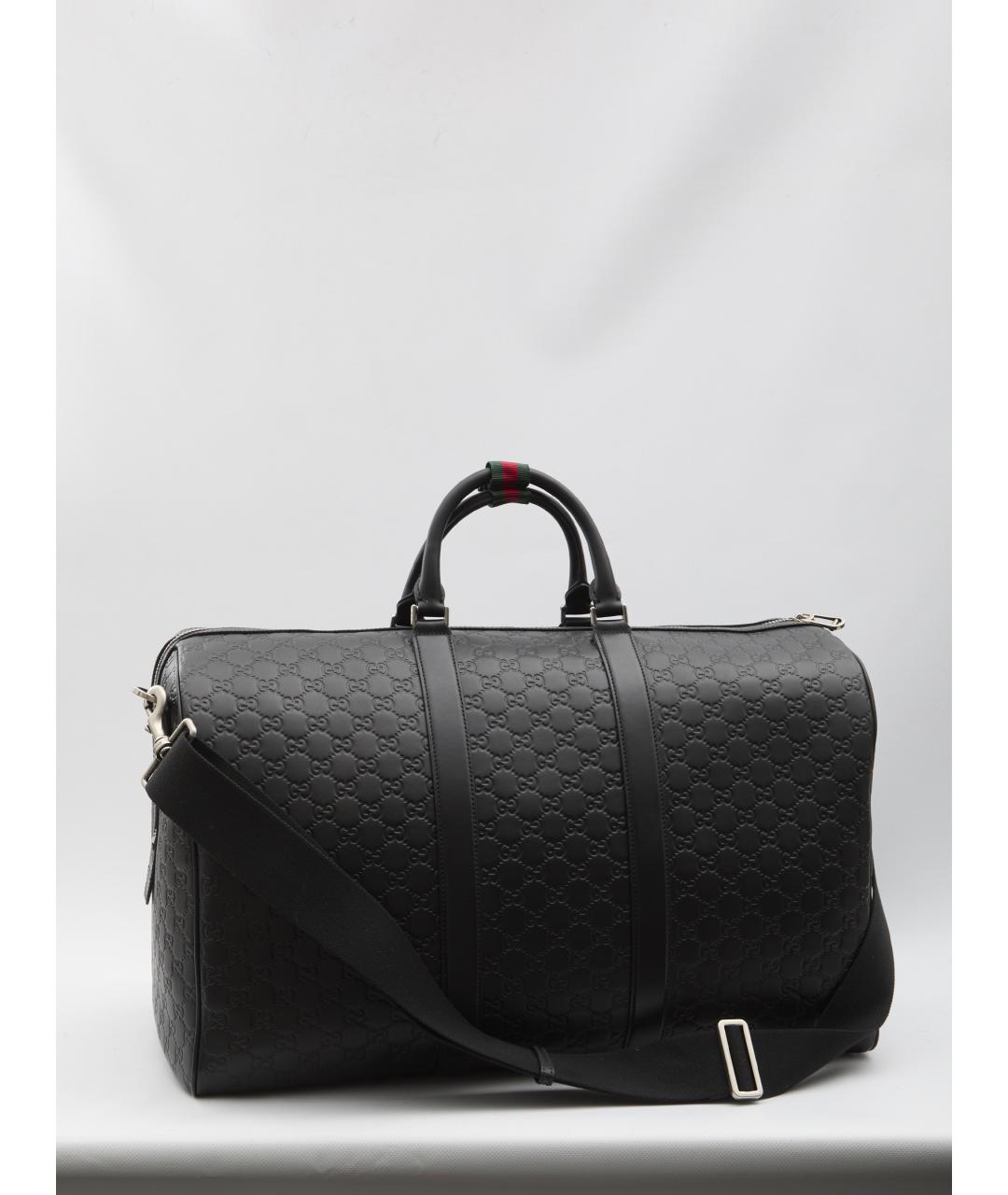 GUCCI Черная кожаная дорожная/спортивная сумка, фото 4