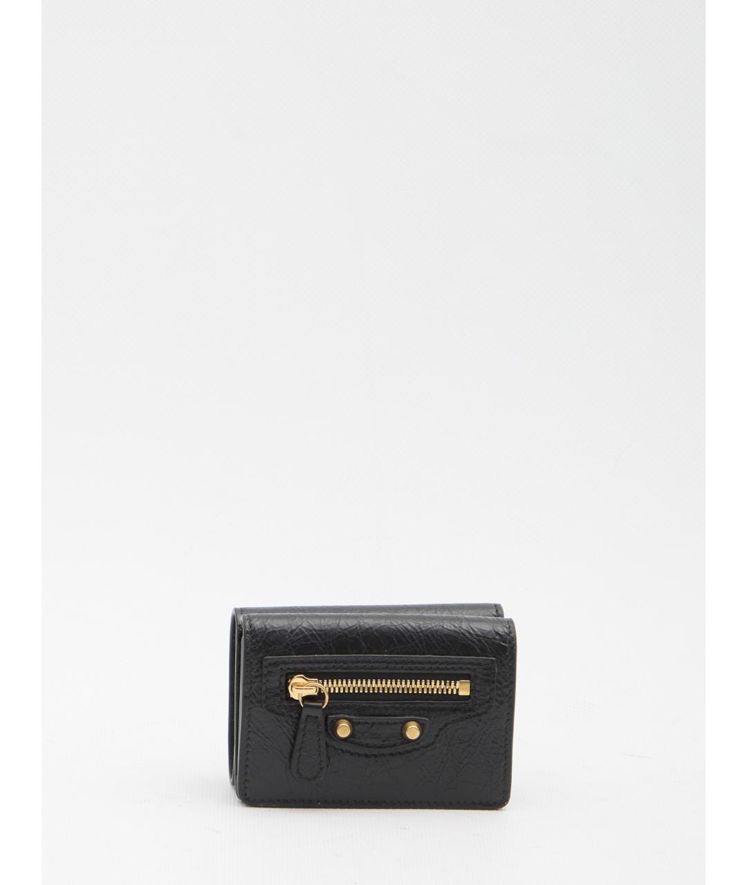 BALENCIAGA Черный кожаный кошелек, фото 4