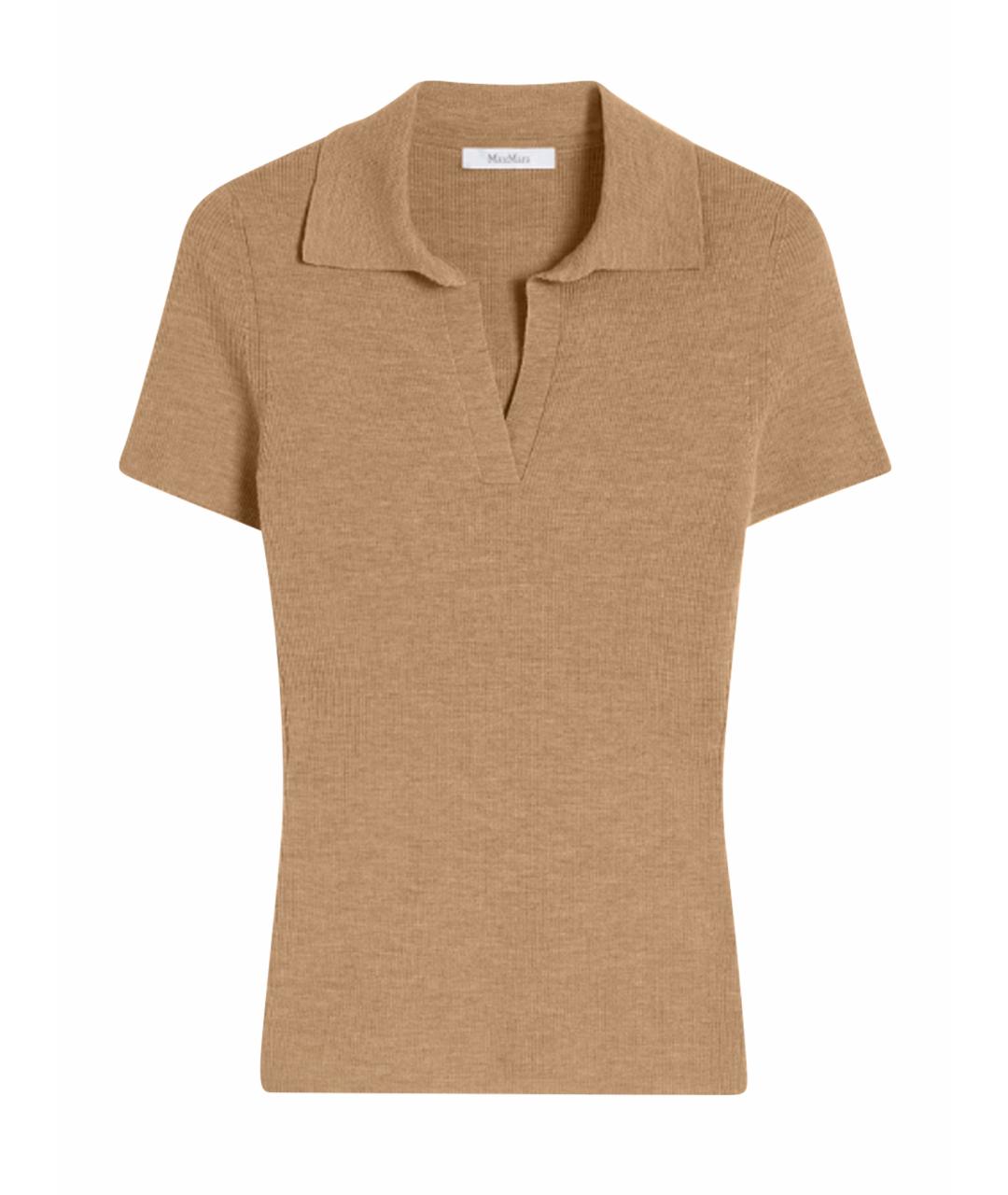 MAX MARA Бежевая шерстяная футболка, фото 1
