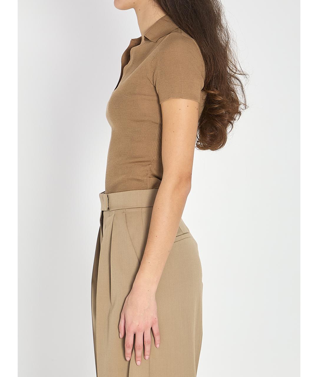 MAX MARA Бежевая шерстяная футболка, фото 5
