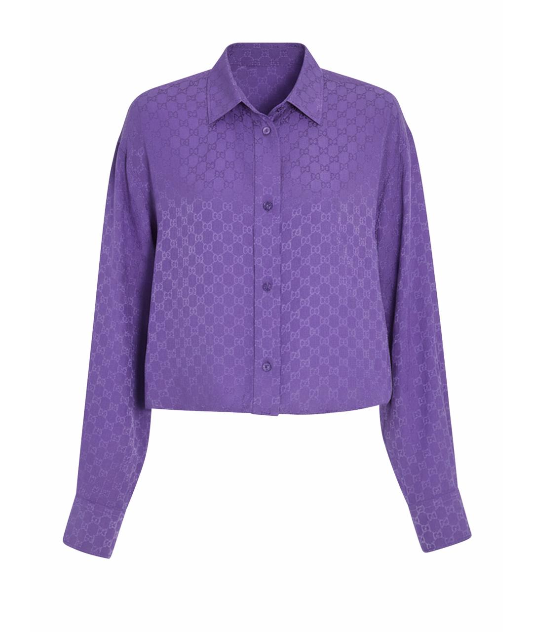 GUCCI Фиолетовая шелковая рубашка, фото 1