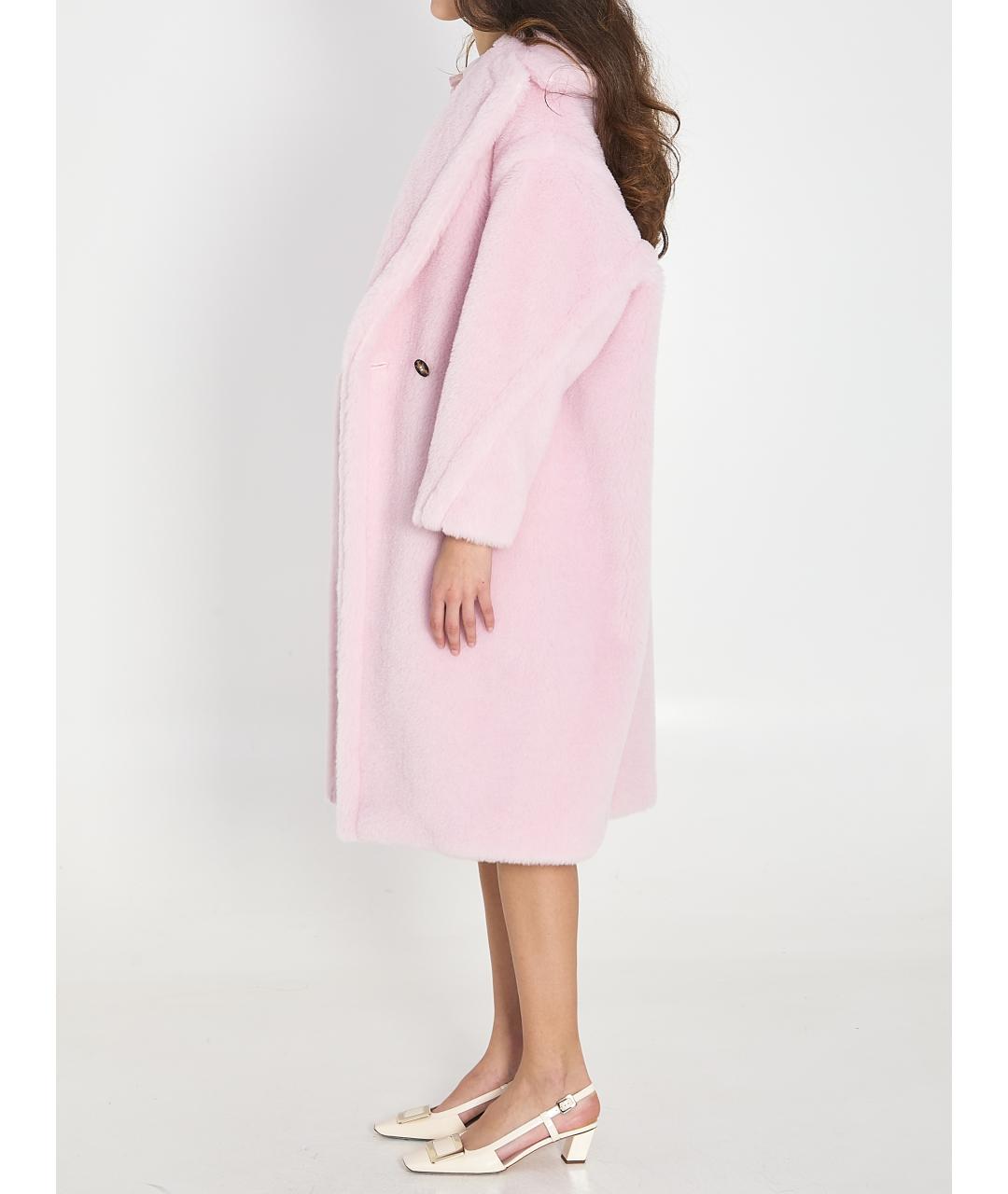 MAX MARA Розовое шерстяное пальто, фото 3