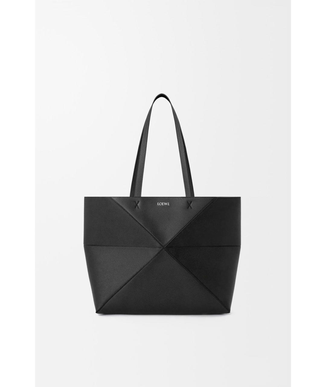 LOEWE Черная кожаная сумка тоут, фото 2