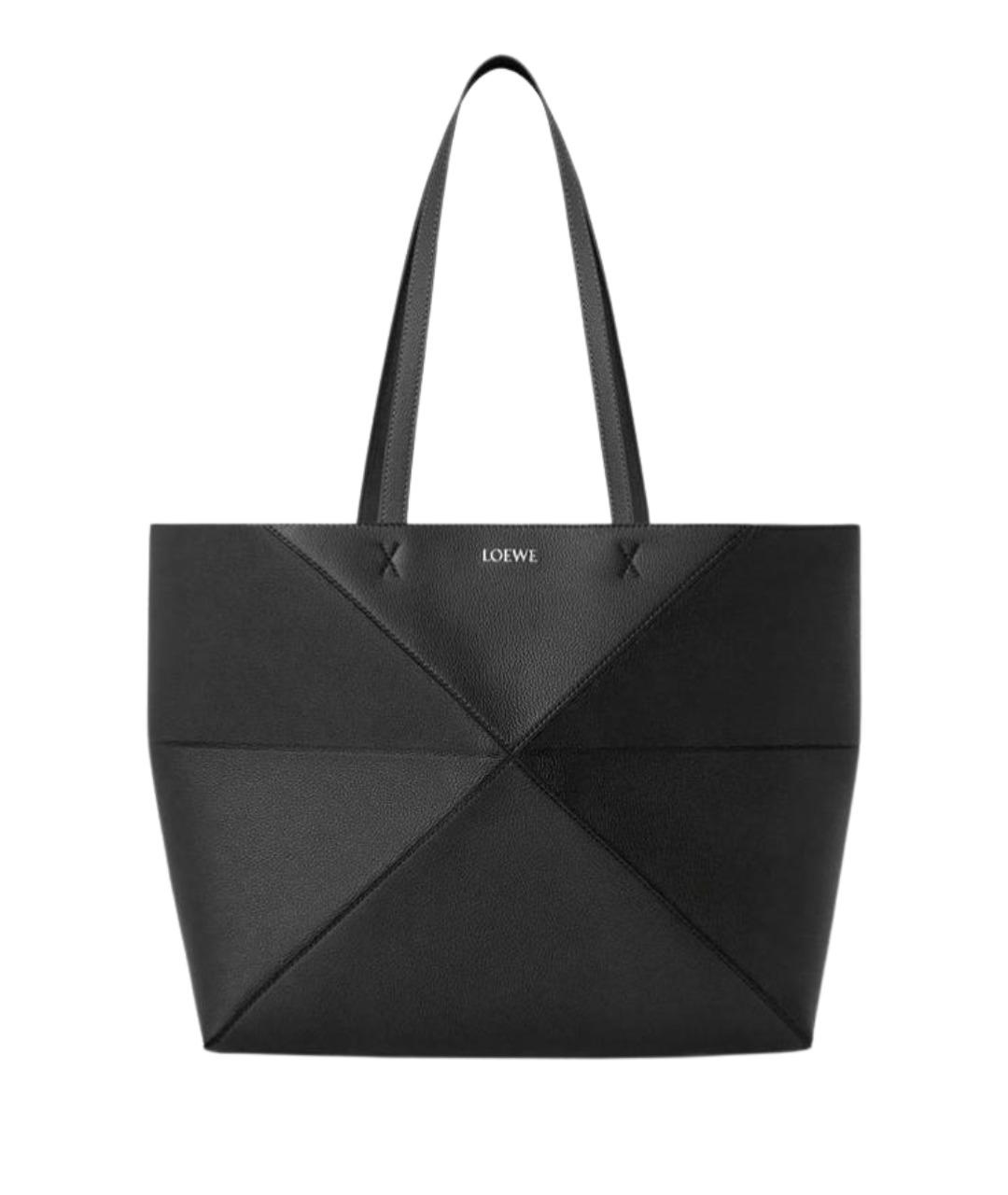 LOEWE Черная кожаная сумка тоут, фото 1