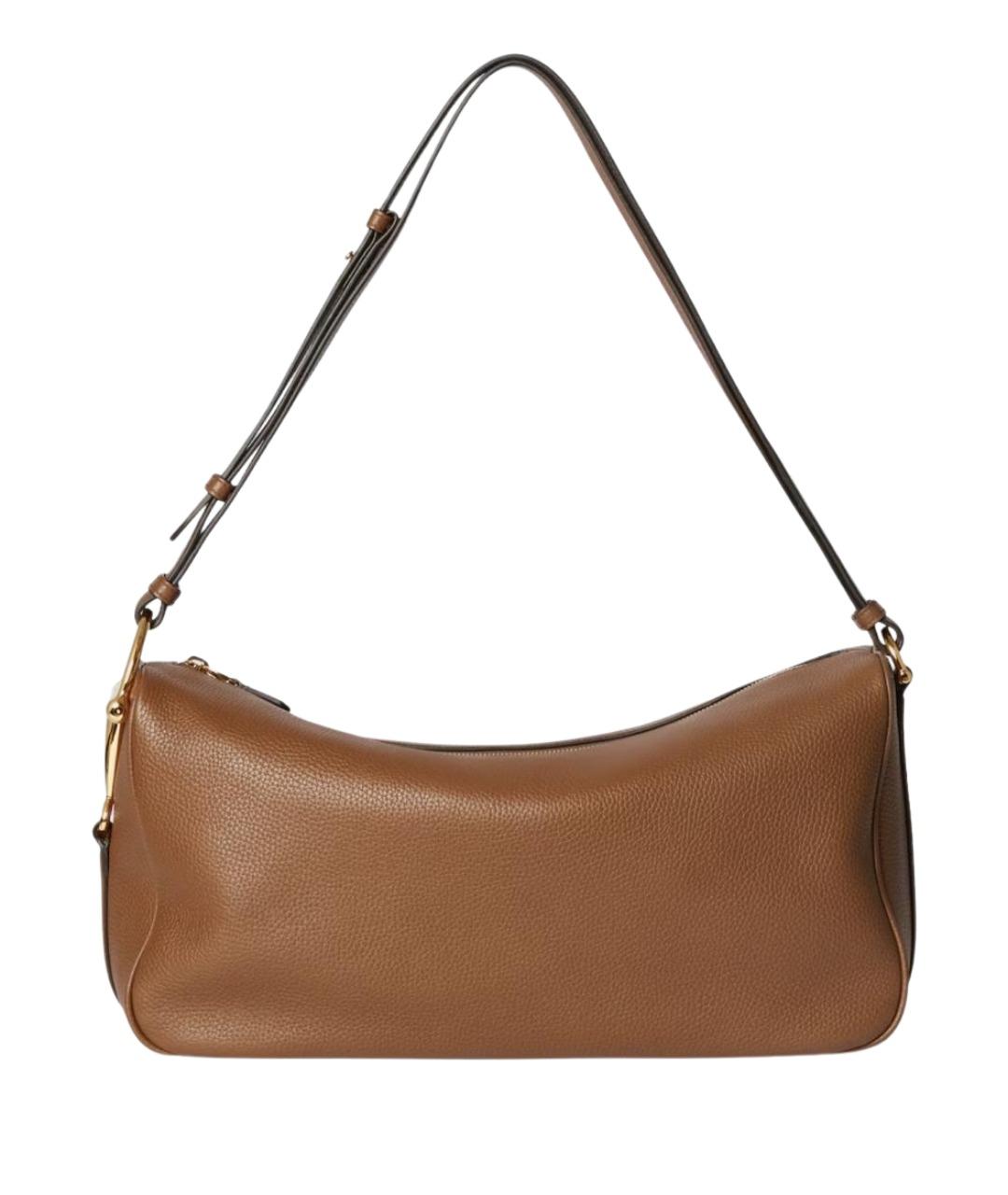 GUCCI Коричневая кожаная сумка через плечо, фото 1